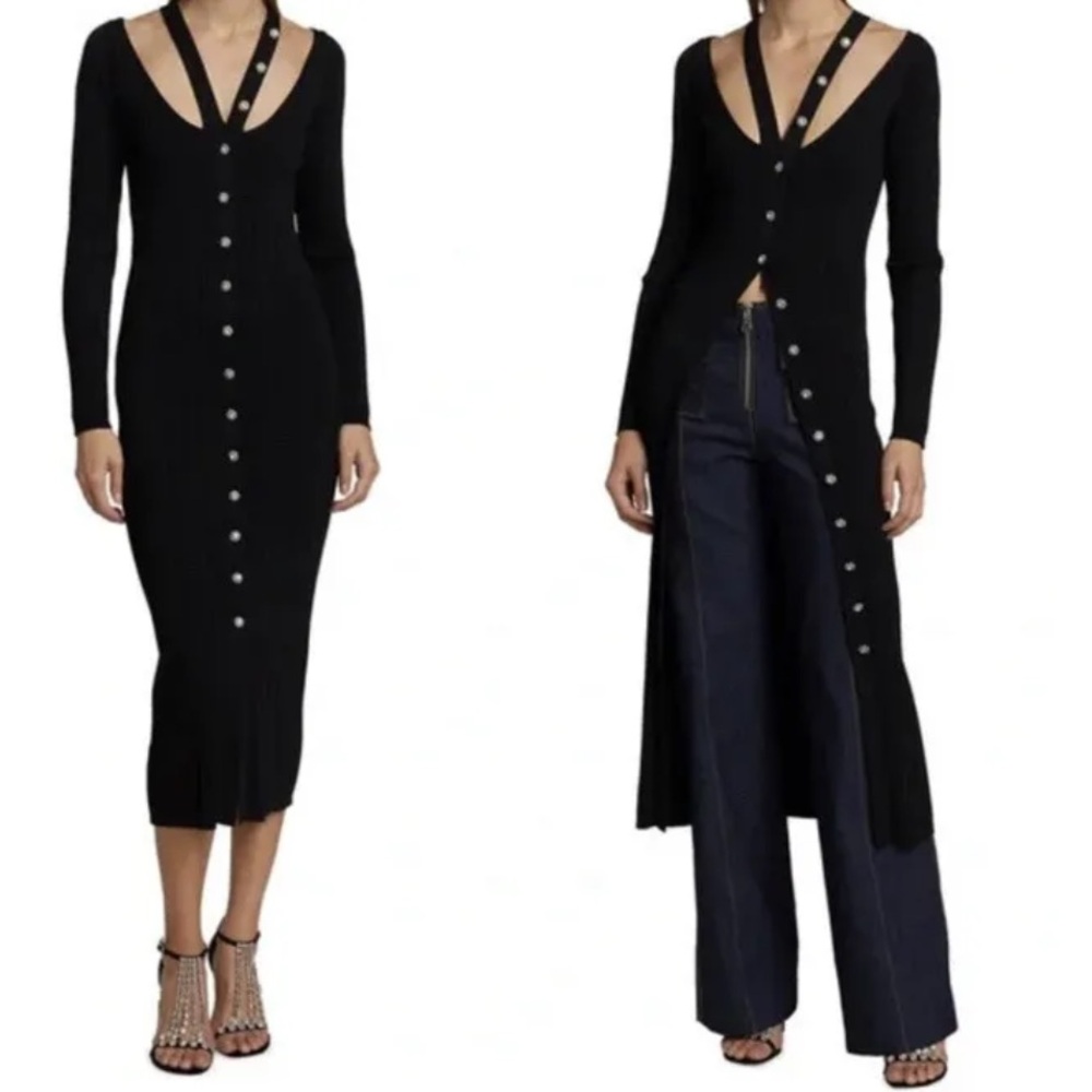 Cinq A Sept Aaliyah Crystal Button long cardigan dress